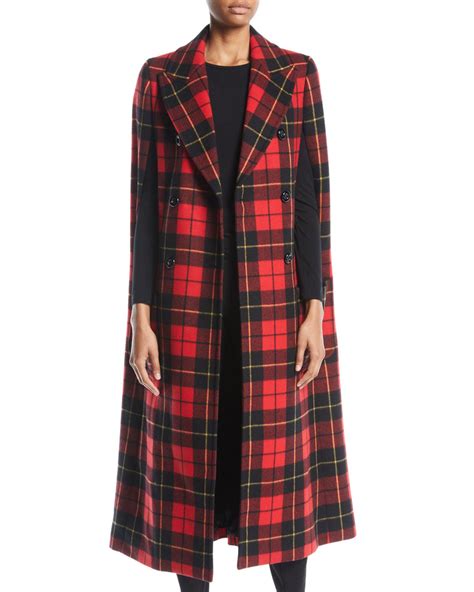 michael kors red tartan cape